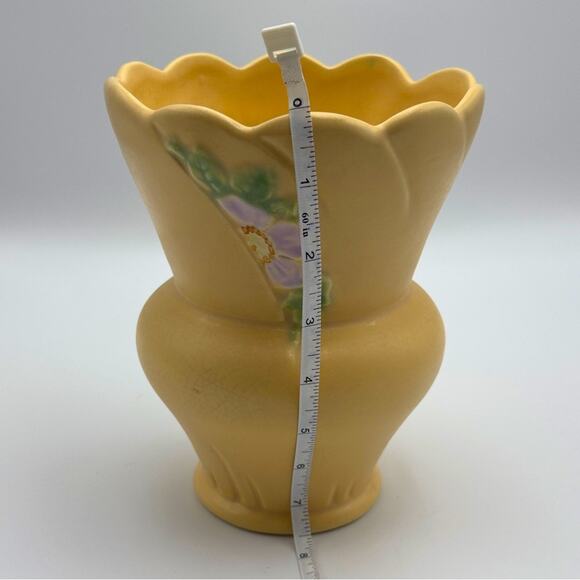 Vintage Art Deco Weller Art Pottery Vase Floral Scalloped Antique Ceramic B-4 - Picture 8 of 11